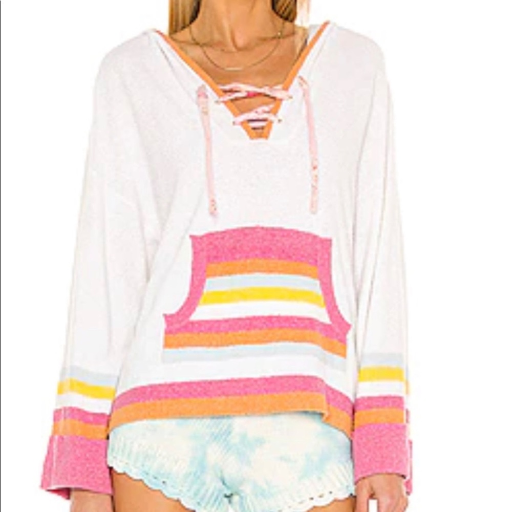 LoveShackFancy Kenmore Hoodie in Malibu Sunset NWT